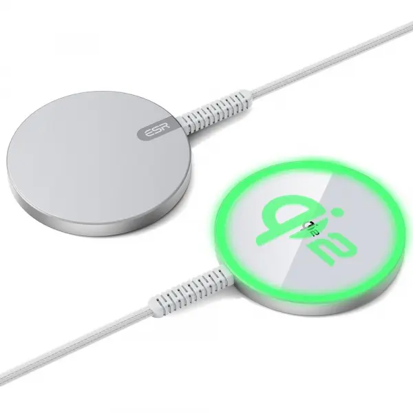 Incarcator Retea Wireless ESR HaloLock, 15W, 1.67A, Argintiu