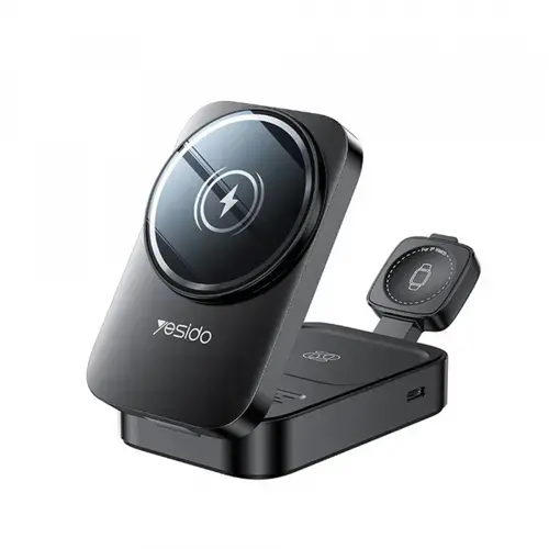 Incarcator Retea Wireless Yesido DS27 3in1, 15W, 1.67A (Negru)