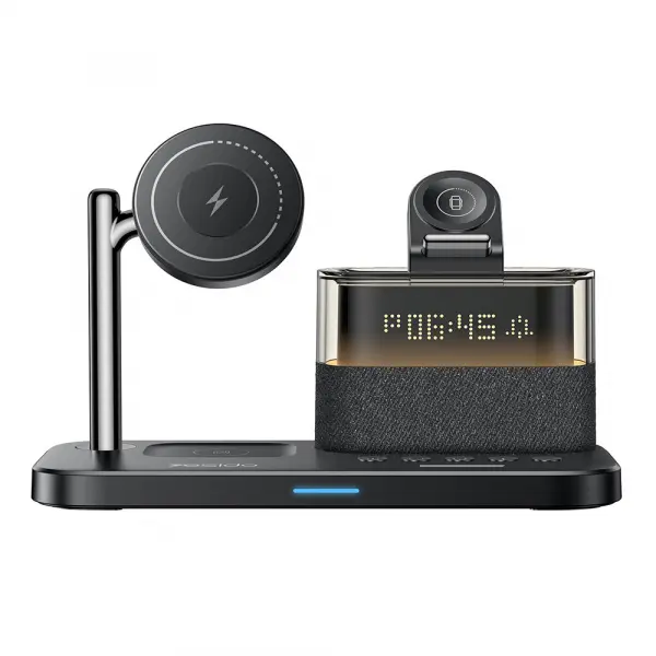 Incarcator Retea Wireless Yesido DS37 Display 3in1, 25W, 1.67A, Negru