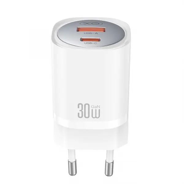 Incarcator Retea XO Design CE21, 30W, 3A, 1 x USB-A - 1 x USB-C, Alb