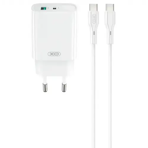 Incarcator retea XO Design CE30, 30W, 1 x USB-A, 1 x USB-C (Alb)