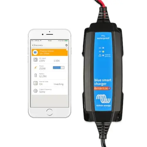 Incarcator Smart Baterie, 6V-12V 1.1A, Plumb, Gel, Agm, Lithiu, Victron Energy Blue Smart Ip65 Charger 6V 12V-1.1 + Dc Connector