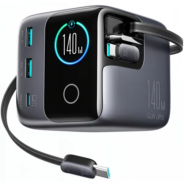 Incarcator Statie Cu Cablu USB-C Joyroom Podix JR-TRD01, 140W, 1 x USB-C - 2 x USB-A, Gri