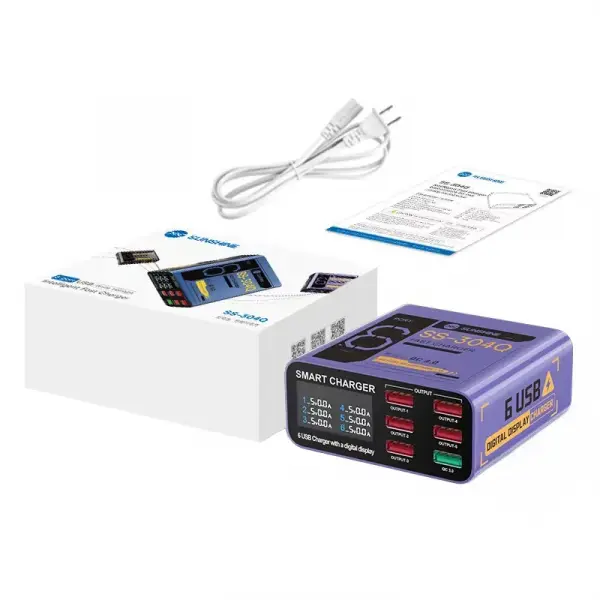 Incarcator Statie Sunshine SS-304Q, 30W, 3.5A, 6 x USB-A, Mov
