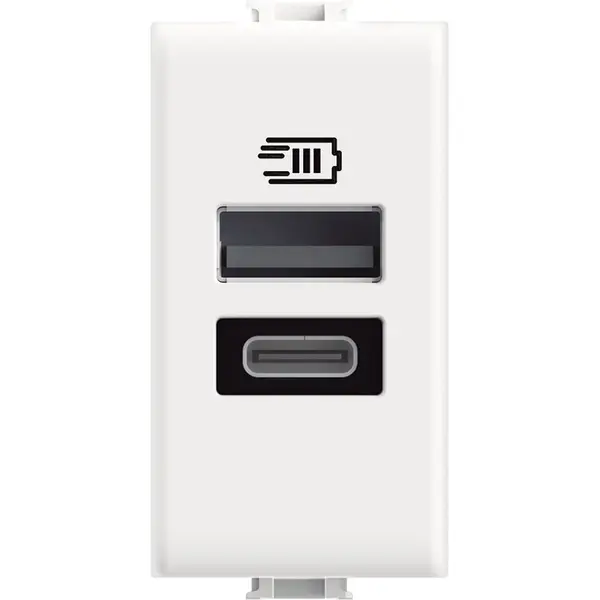 Incarcator Usb tip A+C 15W Bticino Matix AM4191AC, alb