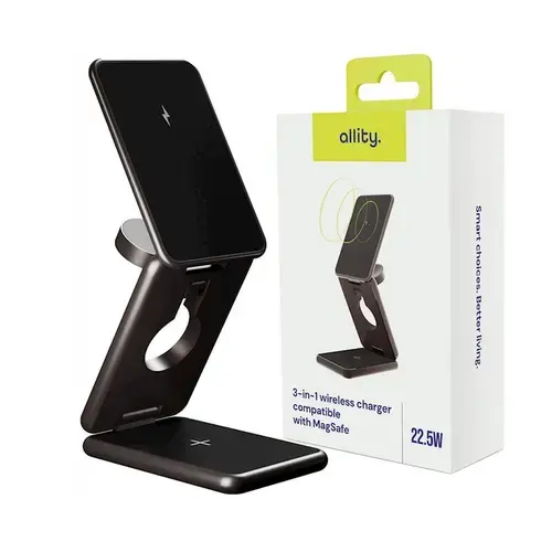 Incarcator Wireless 3in1 Allity AWC-230-22WMS, 22.5W, Negru