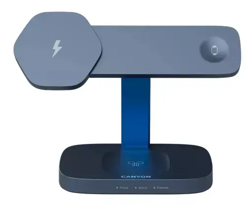Incarcator Wireless Canyon Hexagon 310, 3in1 (Albastru)