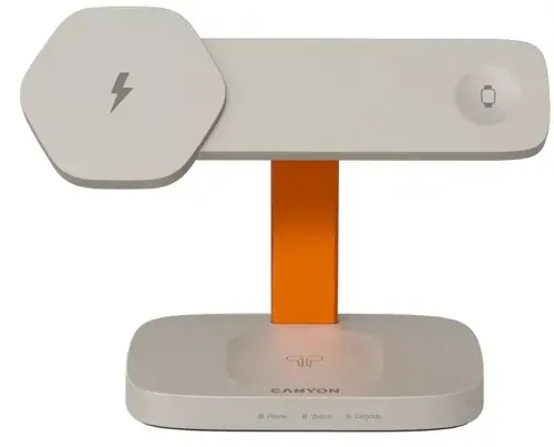 Incarcator Wireless Canyon Hexagon 310, 3in1 (Gri/Portocaliu)