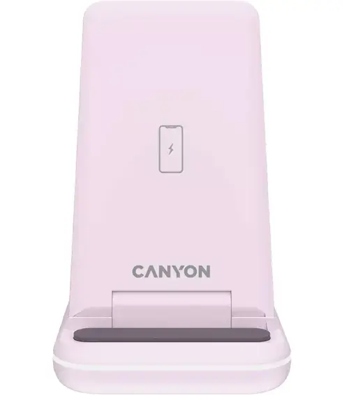 Incarcator Wireless Canyon WS-304 3in1, 15W (Roz)