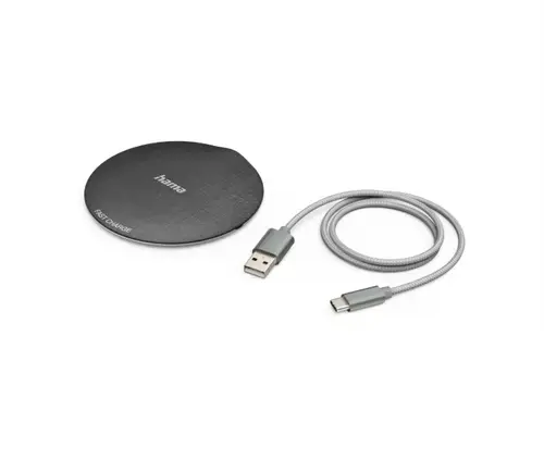 Incarcator wireless HAMA QI-FC10 Metal 201680, universal, QI, 10W (Negru)