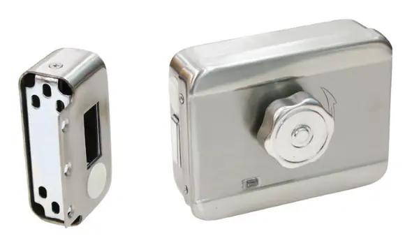 Incuietoare electrica motorizata Hikvision 12V 350mA inox control acces videointerfon, DS-K4E100