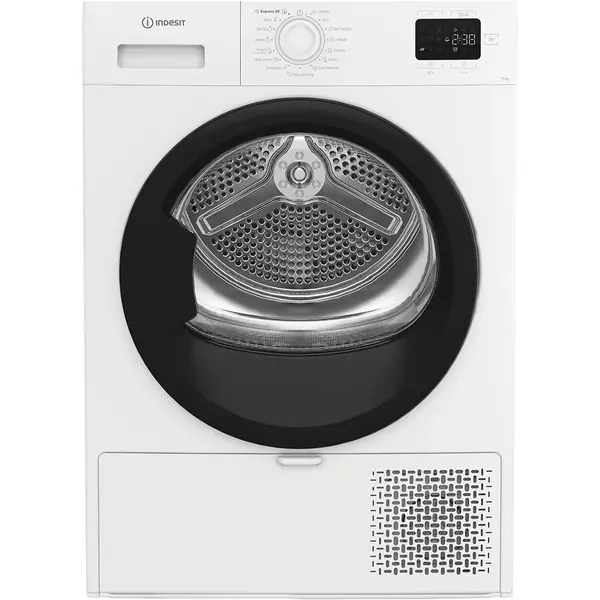 INDESIT Uscator de rufe Indesit C YD 92D WB EE, clasa E, incarcare frontala, 9 kg, Digital, adancime 60,7 cm, Alb