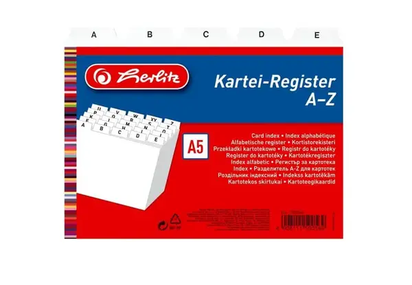 Index carton A-Z A5 Herlitz Index carton A-Z A5 Herlitz