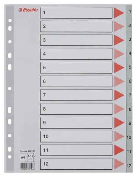 Index Esselte A4 numerotat 1-12 Index Esselte A4 numerotat 1-12