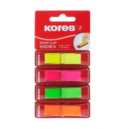 Index plastic 12 x 45 mm 4 culori x 40 file Kores Index plastic 12 x 45 mm 4 culori x 40 file Kores