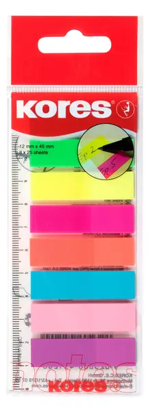 Index plastic 12 x 45 mm 8 culori x 25 file rigla Kores Index plastic 12 x 45 mm 8 culori x 25 file rigla Kores