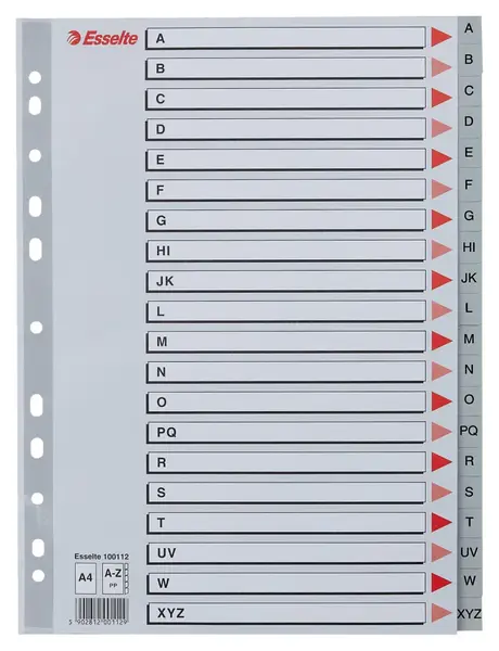 Index plastic Esselte A4 index A-Z Index plastic Esselte A4 index A-Z