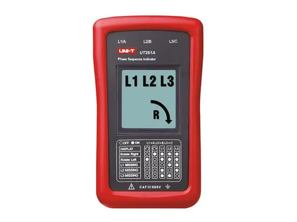Indicator de secvență de fază și rotație a motorului UT261A