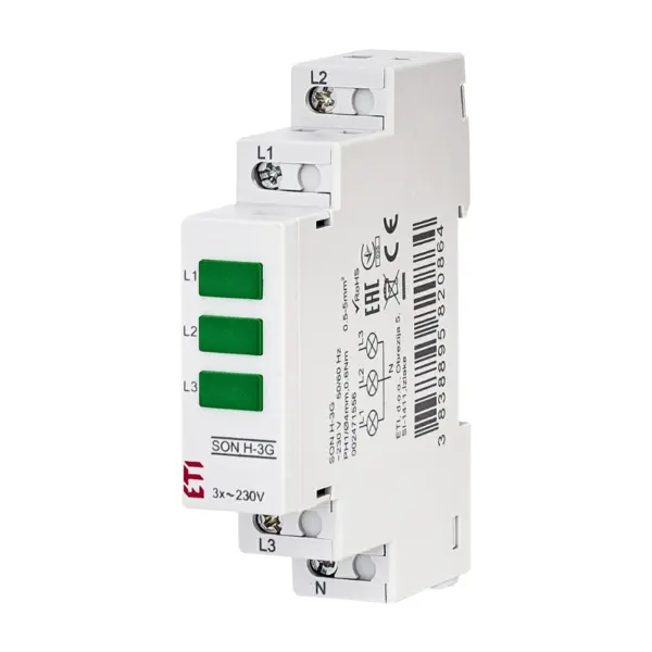 Indicator tensiune modular 3 poli 230V ETI SON H-3G 002471556