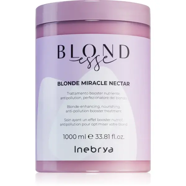 Inebrya BLONDesse Blonde Miracle Nectar tratament nutritiv in profunzime pentru par blond 1000 ml