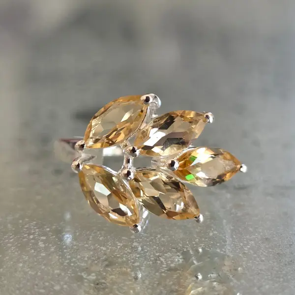 Inel argint 925 citrin | FLOWER 2