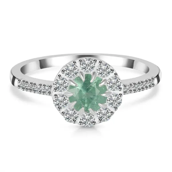 Inel argint 925 kyanit (cianit) verde | Daisy