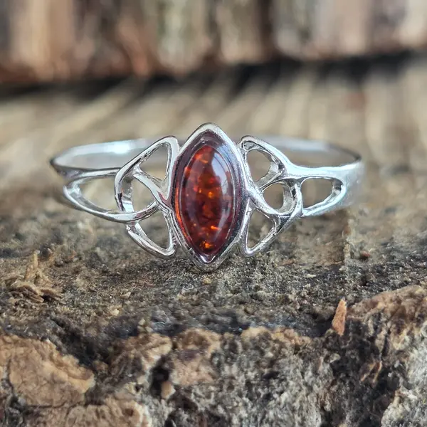 Inel argint cu chihlimbar Amber17
