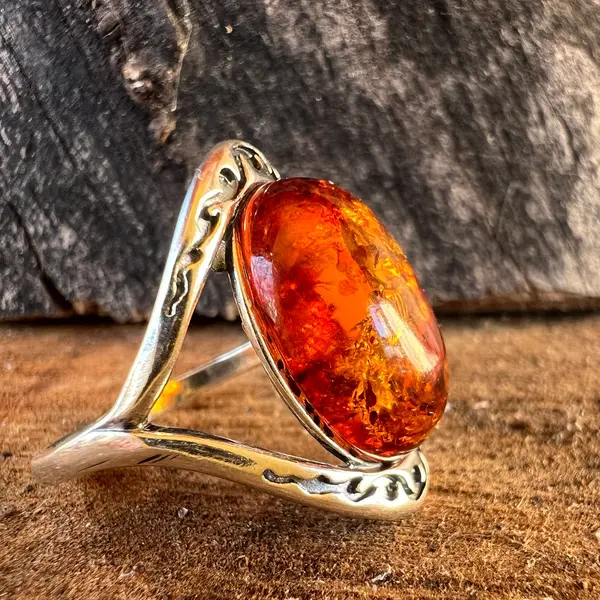 Inel argint cu chihlimbar Amber6
