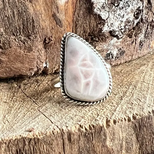 Inel argint larimar roz | Model 2