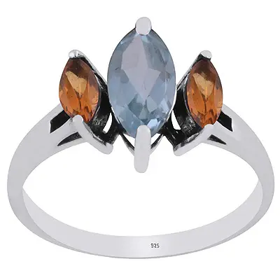 Inel argint topaz, cuart | TRIO