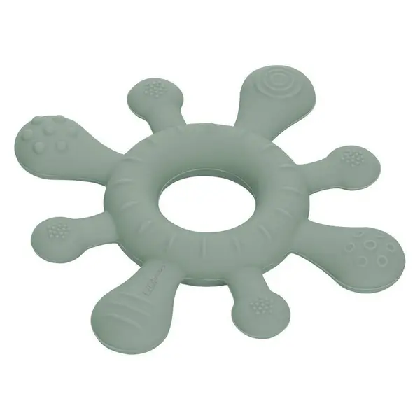 Inel de dentitie, FreeON, Pentru masajul gingiilor, Cu diverse texturi, Din silicon, Fara BPA, 3 luni+, Verde