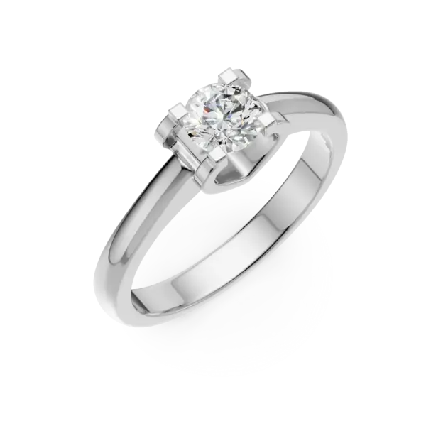 Inel de logodna din aur alb cu diamant de 0.2ct