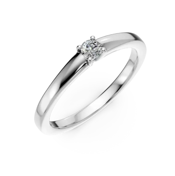 Inel de logodna din aur alb cu diamant solitaire de 0.09ct