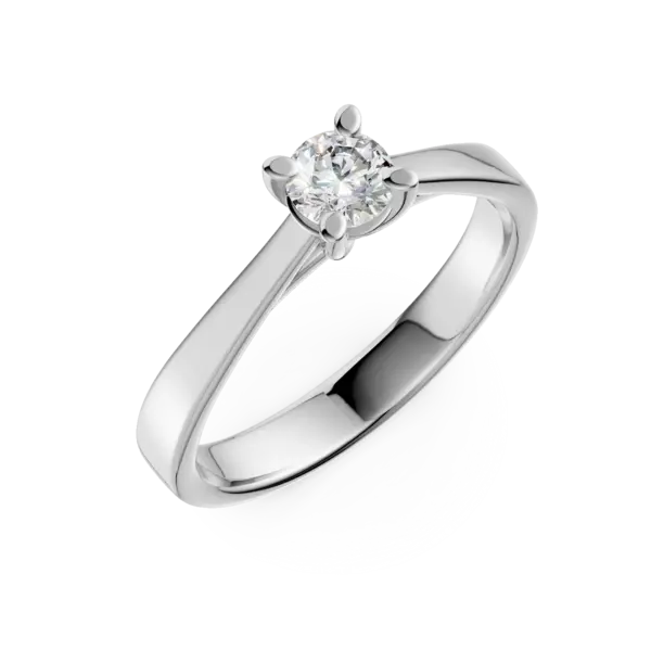 Inel de logodna din aur alb cu diamant solitaire de 0.2ct