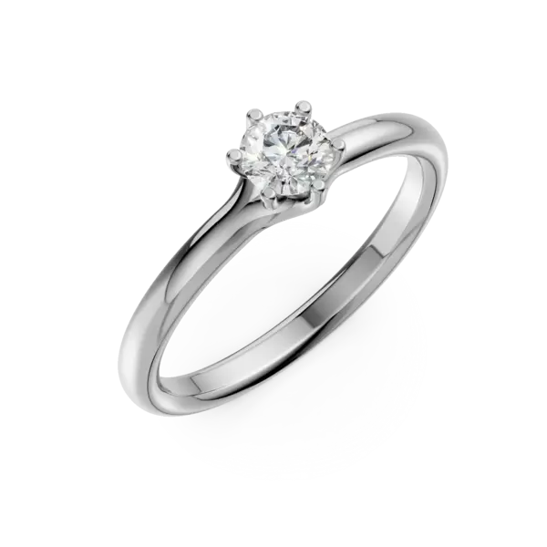 Inel de logodna din aur alb cu diamant solitaire de 0.3ct
