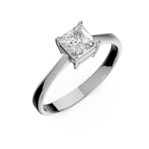 Inel de logodna din aur alb cu diamant solitaire de 0.91ct