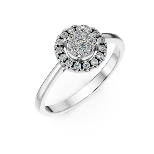 Inel de logodna din aur alb cu diamante de 0.14ct