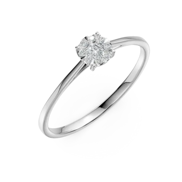 Inel de logodna din aur alb cu diamante de 0.1ct