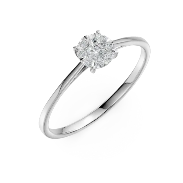 Inel de logodna din aur alb cu diamante de 0.1ct