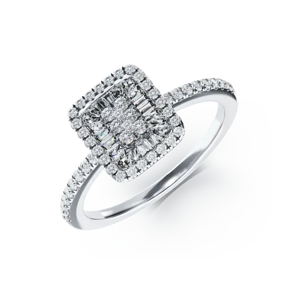Inel de logodna din aur alb cu diamante de 0.28ct