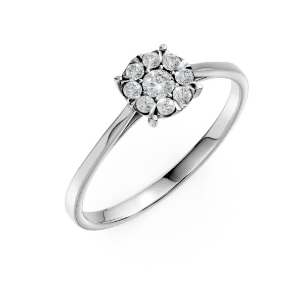 Inel de logodna din aur alb cu diamante de 0.2ct