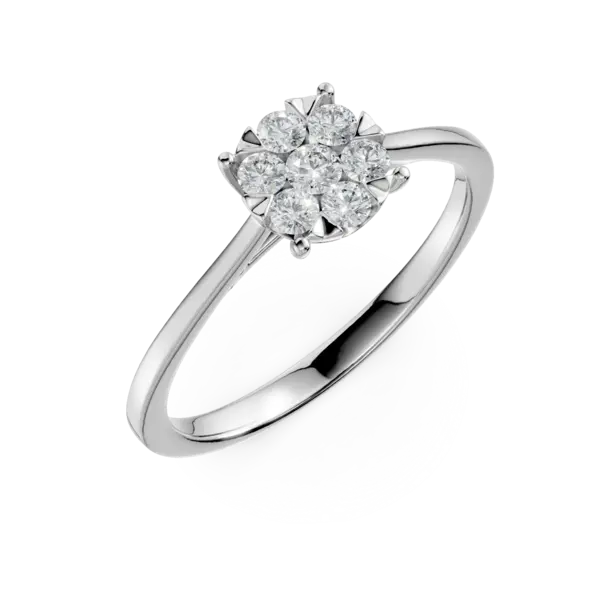 Inel de logodna din aur alb cu diamante de 0.35ct