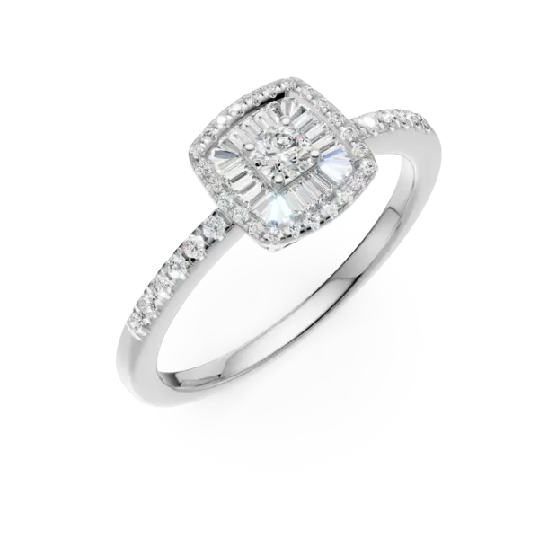 Inel de logodna din aur alb cu diamante de 0.37ct