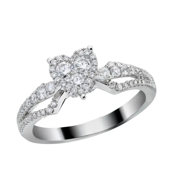 Inel de logodna din aur alb cu diamante de 0.51ct
