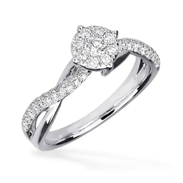 Inel de logodna din aur alb cu diamante de 0.52ct
