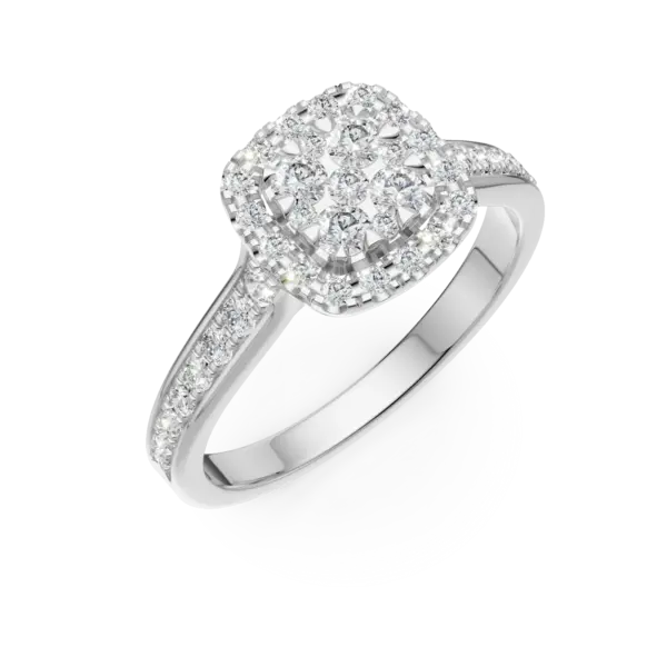 Inel de logodna din aur alb cu diamante de 0.52ct