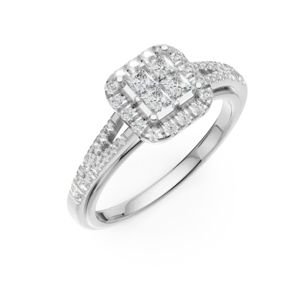 Inel de logodna din aur alb cu diamante de 0.53ct