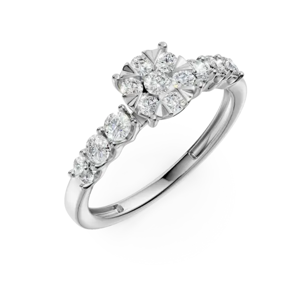 Inel de logodna din aur alb cu diamante de 0.84ct