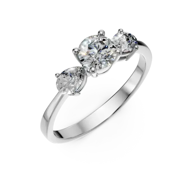 Inel de logodna din aur alb cu diamante de 0.9ct