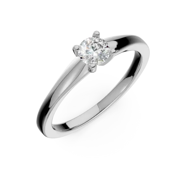 Inel de logodna din aur alb cu un diamant solitaire de 0.25ct